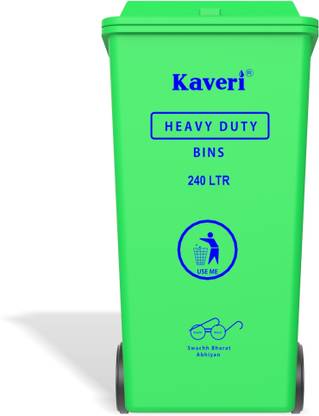 Kaveri Heavy Duty Outdoor Dustbin 240 LTR with Lid |Multifunction Garbage Bin Trash Can Plastic Dustbin