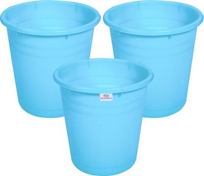 Heart Home Plastic Dustbin|Portable Garbage Basket|Trash Can,7 Ltr,Packof 3 (Sky Blue) Plastic Dustbin