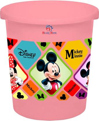 Heart Home Disney Mickey Minnie Print Plastic Dustbin/ Garbage Bin/ Waste Bin, 5 Liters (Pink) -HS_35_HEARTH17756 Plastic Dustbin