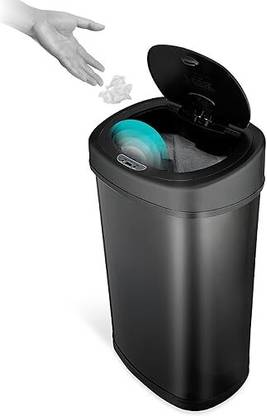 Ninestars DZT-50-9 Touchless Stylish Motion Sensor Dustbin with Lid Stainless Steel Dustbin