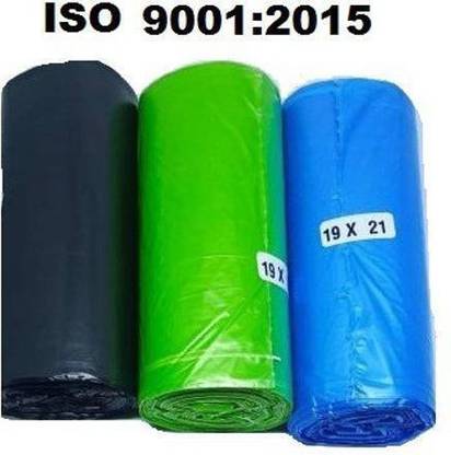 Shopative Medium (Black+Blue+Green= Pack of 3) Oxo - Biodegradable Dustbin Bag Plastic Dustbin