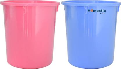 HOMESTIC by Kuber Industries Plastic Open Dustbin, Trash Bin, Garbage Bin, 5Ltr.- Pack of 2 (Pink & Blue) Plastic Dustbin