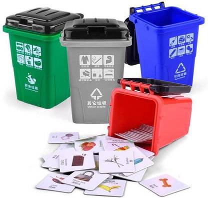 Dherik Tradworld Garbage Sorting game Toy Garbage Classification Learning Toys Plastic Dustbin