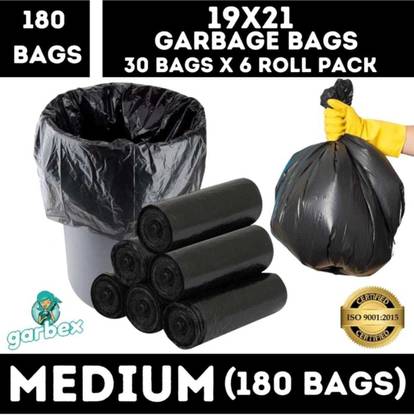 KALP CRAZE Biodegradable Garbage Bags 19 X 21 Inches Medium Size Plastic Dustbin (Bla Plastic Dustbin