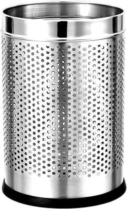 zero to infinity Stainless Steel Round Dustbin for Dry Waste (7 * 10) for Home, Office Stainless Steel Dustbin