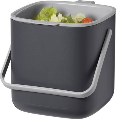 Litem Food Waste Bin | 2.6L | Countertop Basket | Drainage & Handles for Convenience Plastic Dustbin