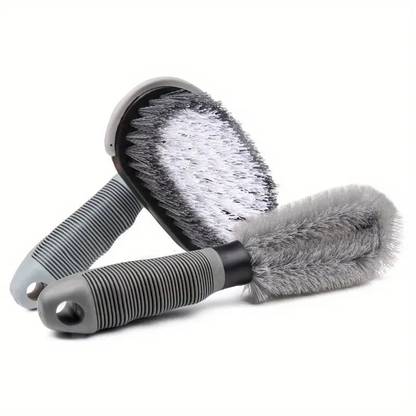 PROGIENCE Car Motorcycle Wheel Tire Brush | Hub Clean Brush Cleaning Tool Kit Wet Duster Set