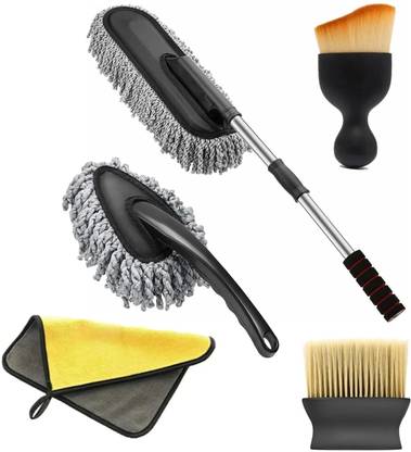 rich mart 5 PCS Microfiber Car Duster Kit|Interior & Exterior Car Cleaning Detailing Tool Wet and Dry Duster Set
