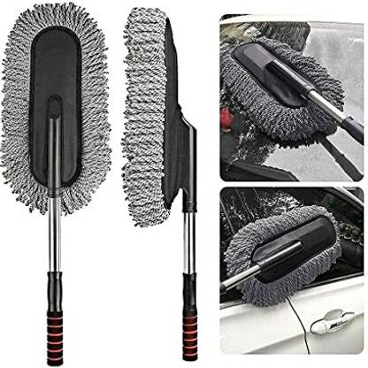 Paper Wings Car Cleaning Brush Mop Adjustable Car Duster Wet and Dry Duster Dry Duster