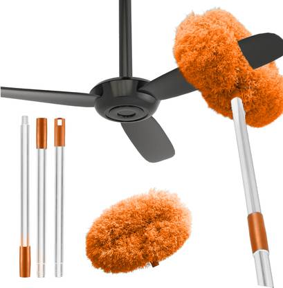 MAXOSHINE Cleaning High Ceiling Feather Microfiber Fan Duster ExtensionPole Wet and Dry Duster