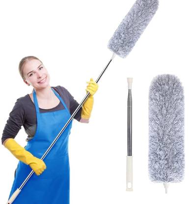 Aseenaa Duster For Home Cleaning Bendable & Extendable With 100" Expandable Pole Handle Wet and Dry Duster