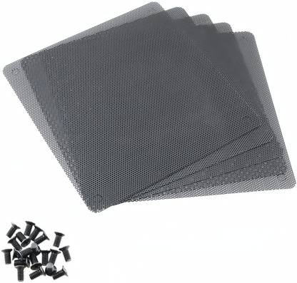 HASTHIP 5pcs 12cm PC Fan Dust Filter Black Computer Mesh Dustproof Case Cover Cooler NA Duster Set