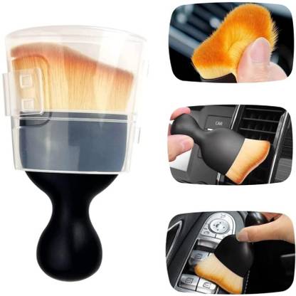 Drosselz Car Interior Cleaning Brush Detailing Brush Dashboard Multipurpose cleaning Tool Microfibre Wet and Dry Brush