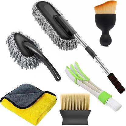 OFFERZONE Car Cleaning Brush Mop Adjustable Car Duster Wet and Dry Duster