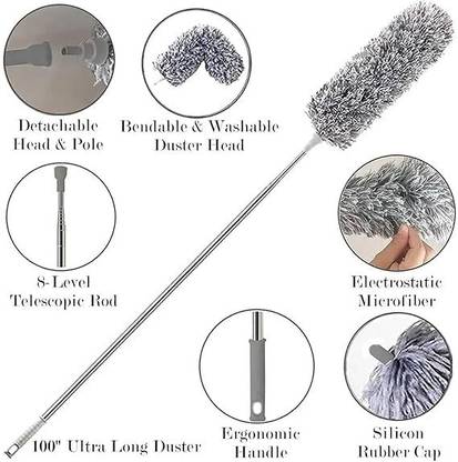 Valuedeal Cleaning Brush Feather Microfiber with Extendable Rod NA Duster