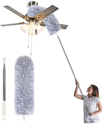 crockdile Flexible Duster for Fan Cleaning Mop with Long Rod | Spider Web Cleaner Stick Wet and Dry Duster