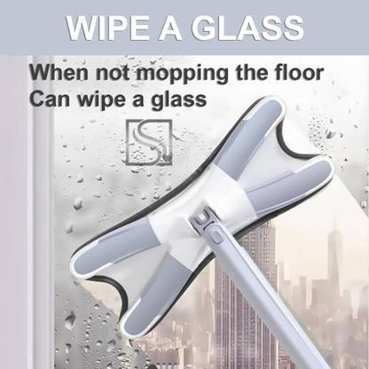 DHIYONIX Brush_mop - 360° Rotating Square Mop-Head for Hardwood Mop Set Wet and Dry Duster