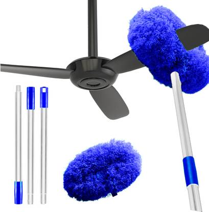 MAXOSHINE Cleaning High Ceiling Feather Microfiber Fan Duster ExtensionPole Wet and Dry Duster