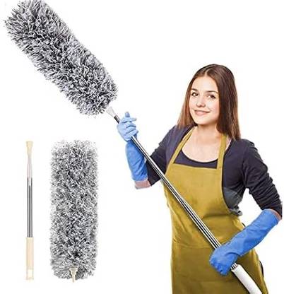 AOLTURI Microfiber Feather Duster Bendable & Extendable Fan Cleaning Duster Dry Duster