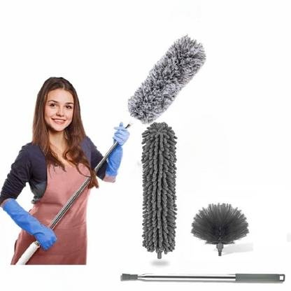 ELITEHOME 3 in 1 Microfiber Feather Duster 3PCS Bendable & Extendable Fan Cleaning Duste Wet and Dry Duster Set