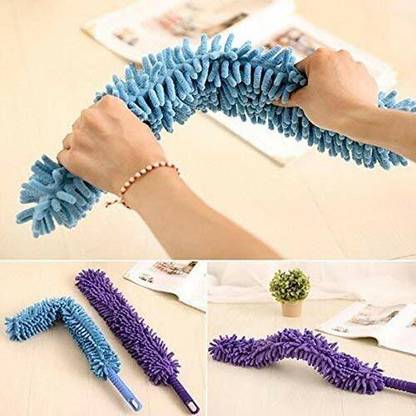 Montreal ®Multipurpose Microfiber Ceiling Fan Duster, Flexiable Brush For Car, Home Interior Clean Telescopic Pole Handle Flexible Bendable Washable Duster(Blue, Multicolor)#Made in China Wet and Dry Duster