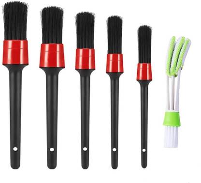 HASTHIP Car Cleaning Brush, Auto Detailing Brush Set with Soft Boar Hair for Computers