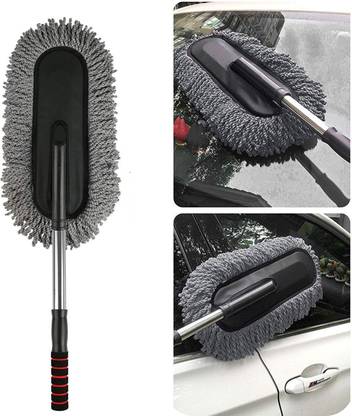 aksmit Extendable Handle Microfibre Brush, Scratch-Free Interior Exterior Cleaning Tool Wet and Dry Duster