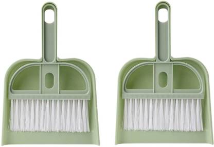 IndusBay 2 Pieces Mini Home Desktop Desk Cleaning Trash Shovel Brush Dustpan Set Plastic Dustpan