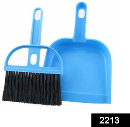 RAINBOW Mini Dustpan with Brush Broom Set for Multipurpose Cleaning - 2 pcs Plastic Dustpan