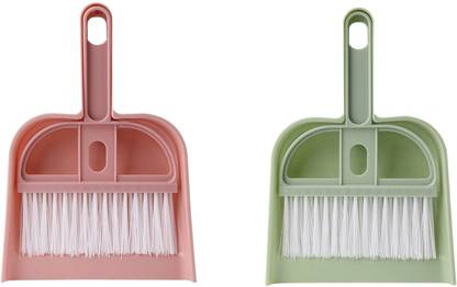 IndusBay 2 Pieces Mini Home Desktop Desk Cleaning Trash Shovel Brush Dustpan Set Plastic Dustpan