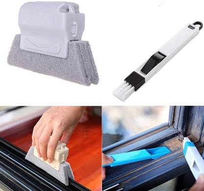 RBGIIT Cleaning Brush for Window Slot Keyboard with Door Track Cleaning Brush Dust K1 Plastic Dustpan