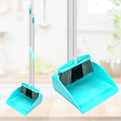 UNIQUE broom with|long with handle Wide/Deep mouth for commercial use Plastic Up Right Dustpan