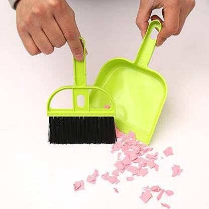 CRYZONE Mini Dust Pan Broom Brush Dustpan Set - Small Sweeper for Keyboard croners Plastic Dustpan