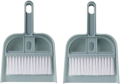 IndusBay 2 Pieces Mini Home Desktop Desk Cleaning Trash Shovel Brush Dustpan Set Plastic Dustpan