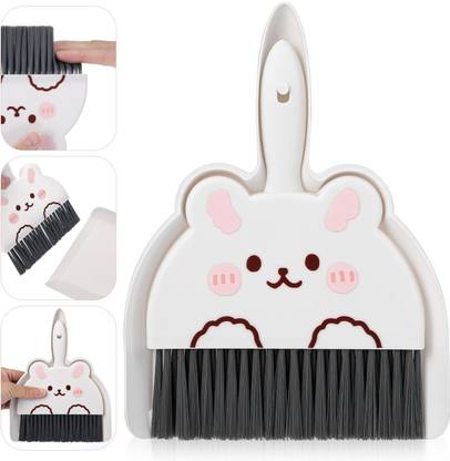 HASTHIP Portable Mini Dustpan and Brush Set Lightweight Small Broom for Desktop Cleaning Plastic Step On It Dustpan