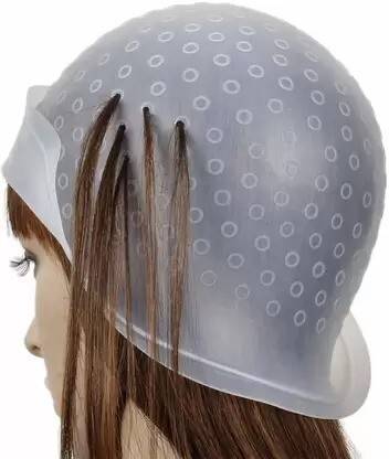 Hudabird Hair Colouring cap with Hooks for Dyeing Hair (2 Items in the set) Transperent Hairdye Mixing Bowl