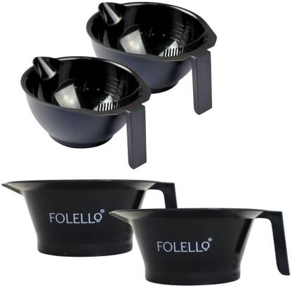 FOLELLO Pack of 4 - 100 ML Black Hairdye Mixing Bowl