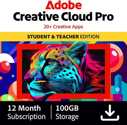 Adobe Creative Cloud Pro Student & Teacher|12-Month Subscription|Email Delivery Digital Gift Card