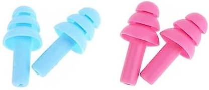 ZIRAK 2 Pairs Multi Colour Soft Silicone Ear Plugs for Sleeping Noise Cancelling Ear Plug