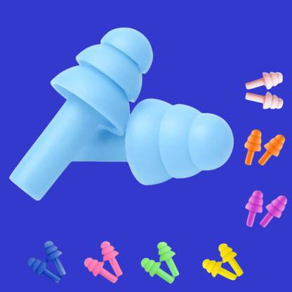Naridream 4 Pairs Ear Plugs Soft Silica Gel Noise Reduction-Random Color (Multicolor)-w1 Ear Plug