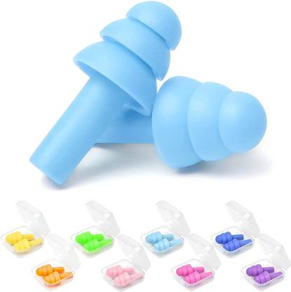 ZIRAK 8 Pairs Multi Colour Soft Silicone Ear Plugs for Sleeping Noise Cancelling Ear Plug