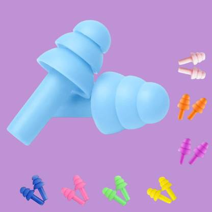 Naridream 4 Pairs Ear Plugs Soft Silica Gel Noise Reduction-Random Color (Multicolor)-y1 Ear Plug