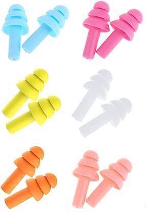 ZIRAK 6 Pairs Multi Colour Soft Silicone Ear Plugs for Sleeping Noise Cancelling Ear Plug
