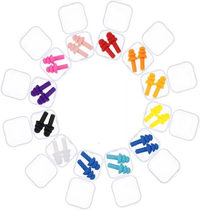 Koccido Ear Plugs 12 Silica Noise Reduction Sleeping/Swiming /Reusable for Travel Ear Plug