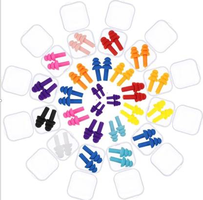 Koccido 24 Ear Plugs Silica Noise Reduction for Sleeping/Swiming /Reusable for Travel Ear Plug