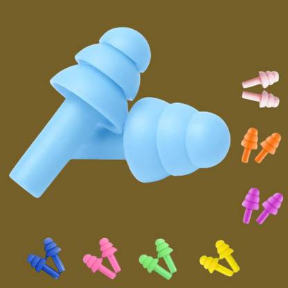 Naridream 4 Pairs Ear Plugs Soft Silica Gel Noise Reduction-Random Color (Multicolor)-N1 Ear Plug