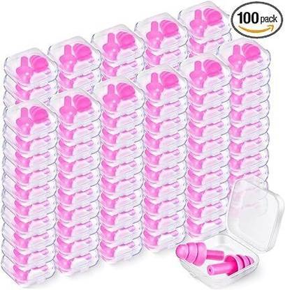 Eltihr 100 Pairs Ear Plugs ,NRR 29dB Reusable Silicone Ear Plugs Soft Noise Reduction Ear Plug