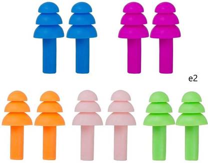 Morbee 5 Pairs -Ear Plugs Soft Silica Gel Noise Reduction /Reusable e2 Ear Plug