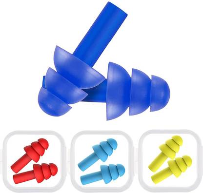 Scheibe Ear Plugs Soft Silica Gel Noise Reduction-Random Color-4 Pairs Ear Plug