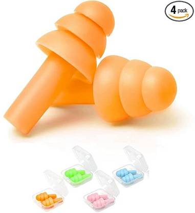 james 4 Pairs Multi Colour Soft Silicone Ear Plugs for Sleeping Noise Cancelling Ear Plug